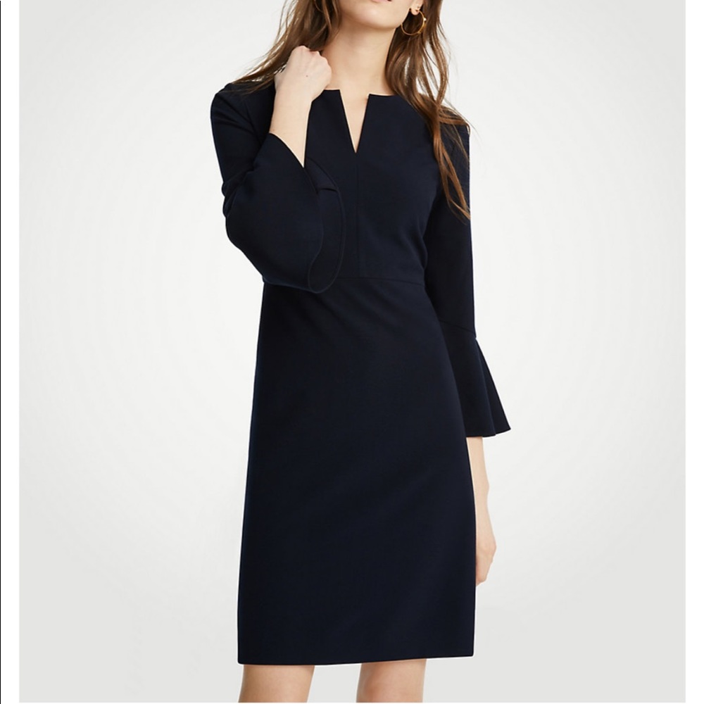 Ann Taylor Navy Sheath Dress 14 Large